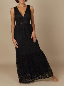 Baumwolle-Spitze Sommerkleid GITANE Schwarz Von Marjolaine -Marlies Dekkerses Verkaufe baumwolle spitze sommerkleid gitane 8git3001 schwarz marjolaine 1