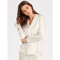 100% Seide Bluse TOI MON AMOUR Uni Farben Von Aubade