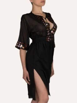 Strandkaftan FRESIA Mit Pailletten Von Cotton Club Mare -Marlies Dekkerses Verkaufe kaftan schwarz fresia cotton club 11