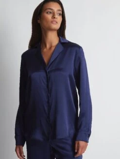 100% Seide Bluse TOI MON AMOUR Von Aubade -Marlies Dekkerses Verkaufe seide bluse qs44 dunkelblau 3 toi mon amour aubade